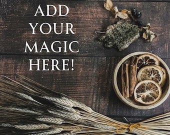 Witchy Autumn Bundle Flatlay Background Images for Web and Social Media