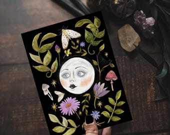 Midnight Garden A5 Illustrated Art Print