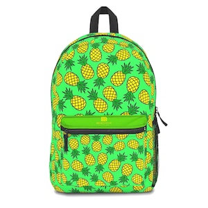 Backpack, Pineapple Print Backpack, Colorful School Bag, Cute Travel Backpack, Fun Fruit Design, Eco-Friendly Daypack, Stylish Gift for Kids