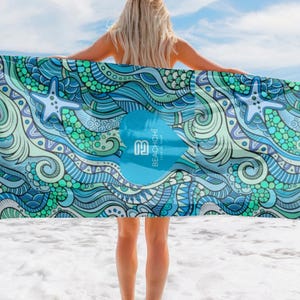 Beach Towel, Starfish Towel,Vacation Essential, Poolside Towel, Warm Towel, Beach Day Gift, Nautical Bathroom Decor, Home Accent. Beachchi
