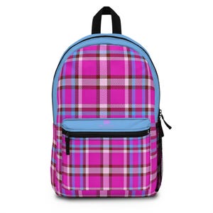 Backpack,  Preppy Plaid Backpack,  Everyday Bag, Stylish School Bag, Travel Backpack, College Bag, Back-to-School Backpack,  Beachchi Backp