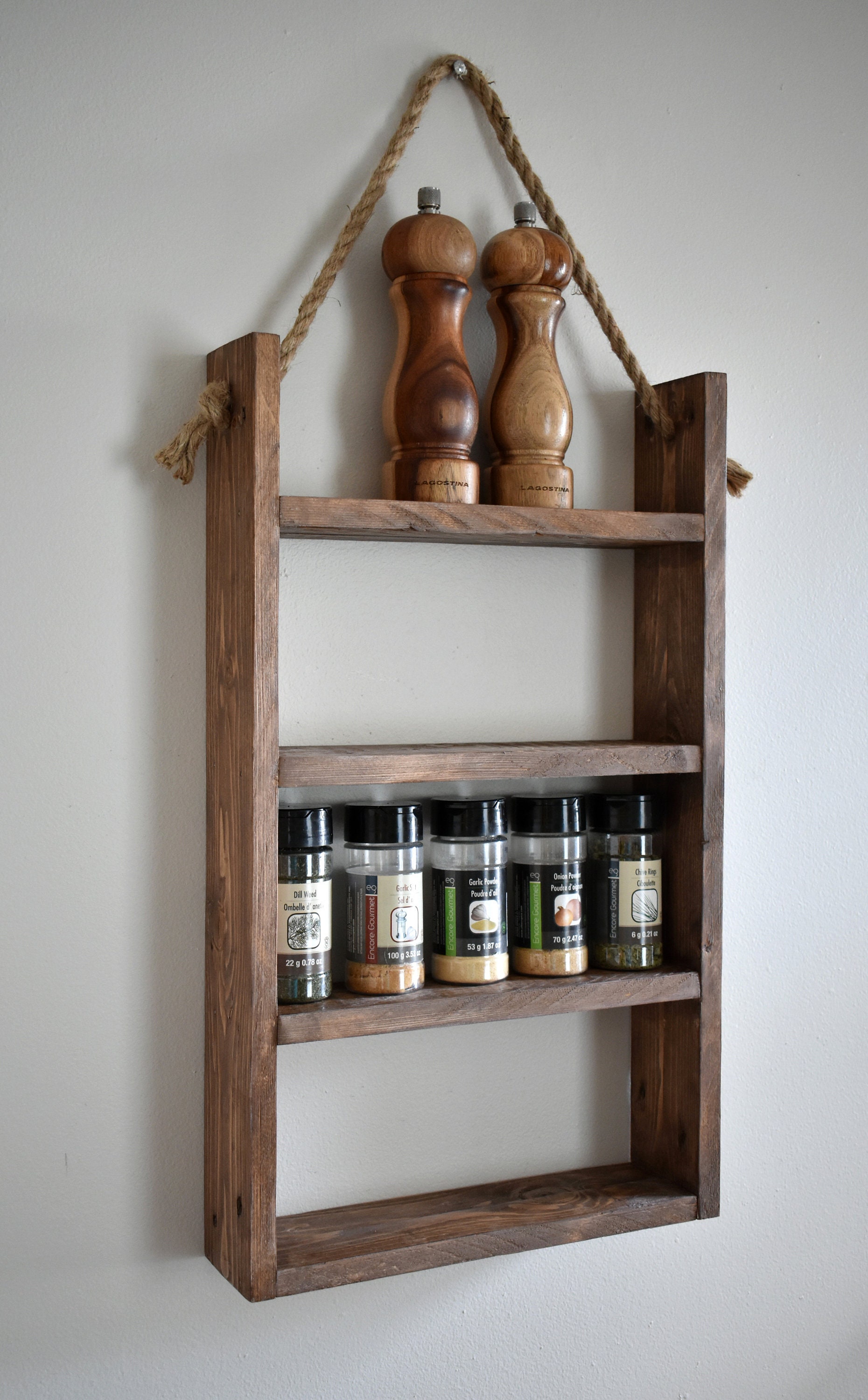 Spice rack Wooden spice rack made from reclaimed wood Etsy