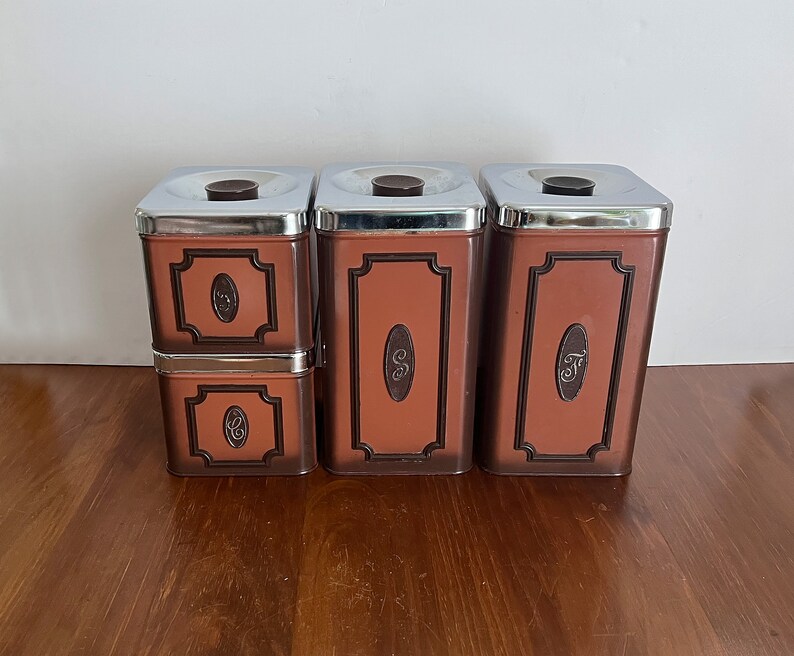 Vintage Ecko Canada Limited Bread Box and Kitchen Canisters Etsy