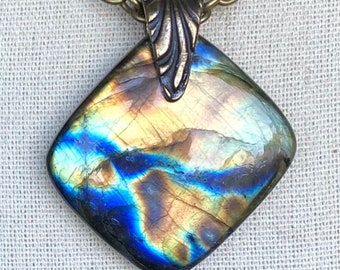 1 cabochon pierre naturelle labradorite 20mm