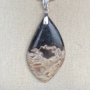 Indonesian Petrified Palm Wood Pendant - Designer Shape!  Please Read Description