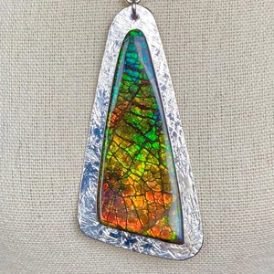 Ammolite Pendant - Beautiful Multi-Color Gem - Very Glittery - MUST Read Description
