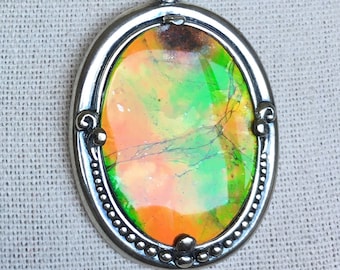 Ammolite Pendant - Huge Gemstone!