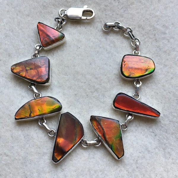 Ammolite Freeform Bracelet - 7 Stations!