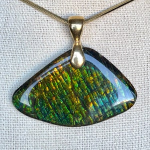 Ammolite Pendant - Fine Dragonskin Pattern - Please Read Description