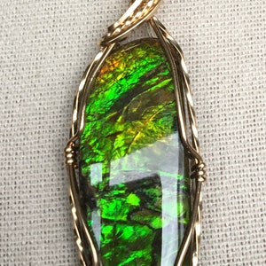 Ammolite Pendant - White is Just Reflection!  Please Read Description