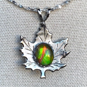 Ammolite Pendant - Maple Leaf Design - MUST Read Description