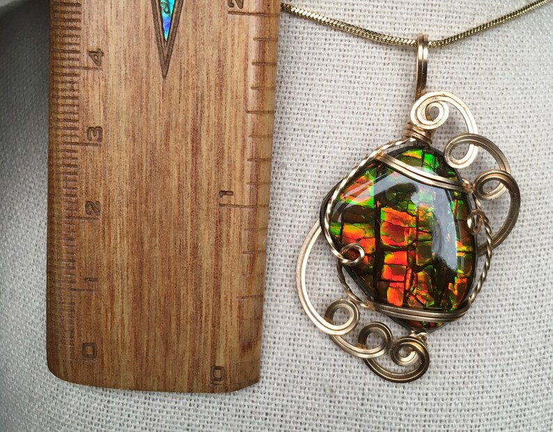 Ammolite Pendant Stained Glass Pattern image 3