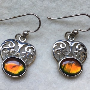 Ammolite Earrings - Fancy Crown Settings!