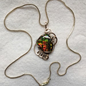 Ammolite Pendant Stained Glass Pattern image 4