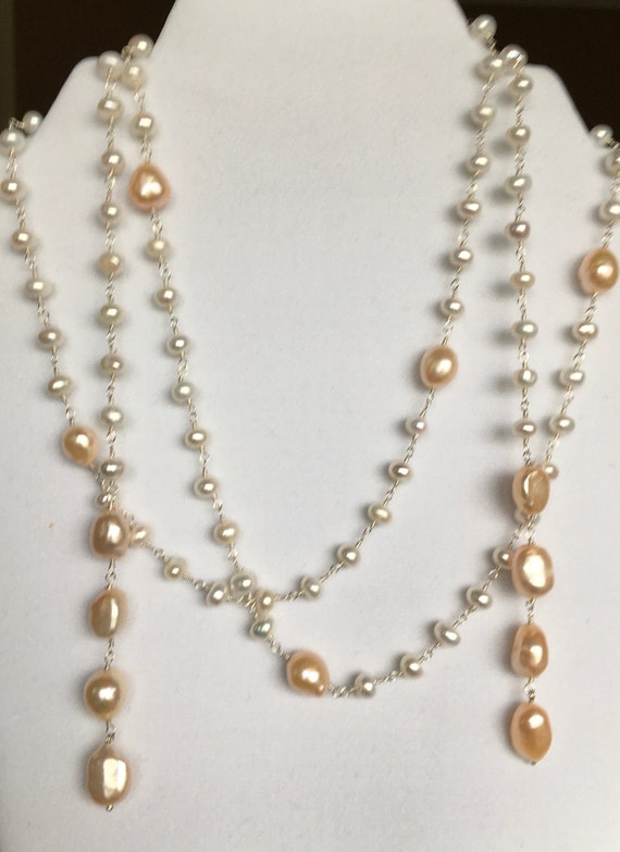 Vintage 1960 Cultured Pearl Necklace Natural Cream Pink Overtone -  petersuchyjewelers
