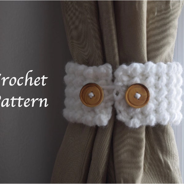 Crochet Elegant Vorhang Raffhalter MUSTER, Häkelanleitung, Instant Download