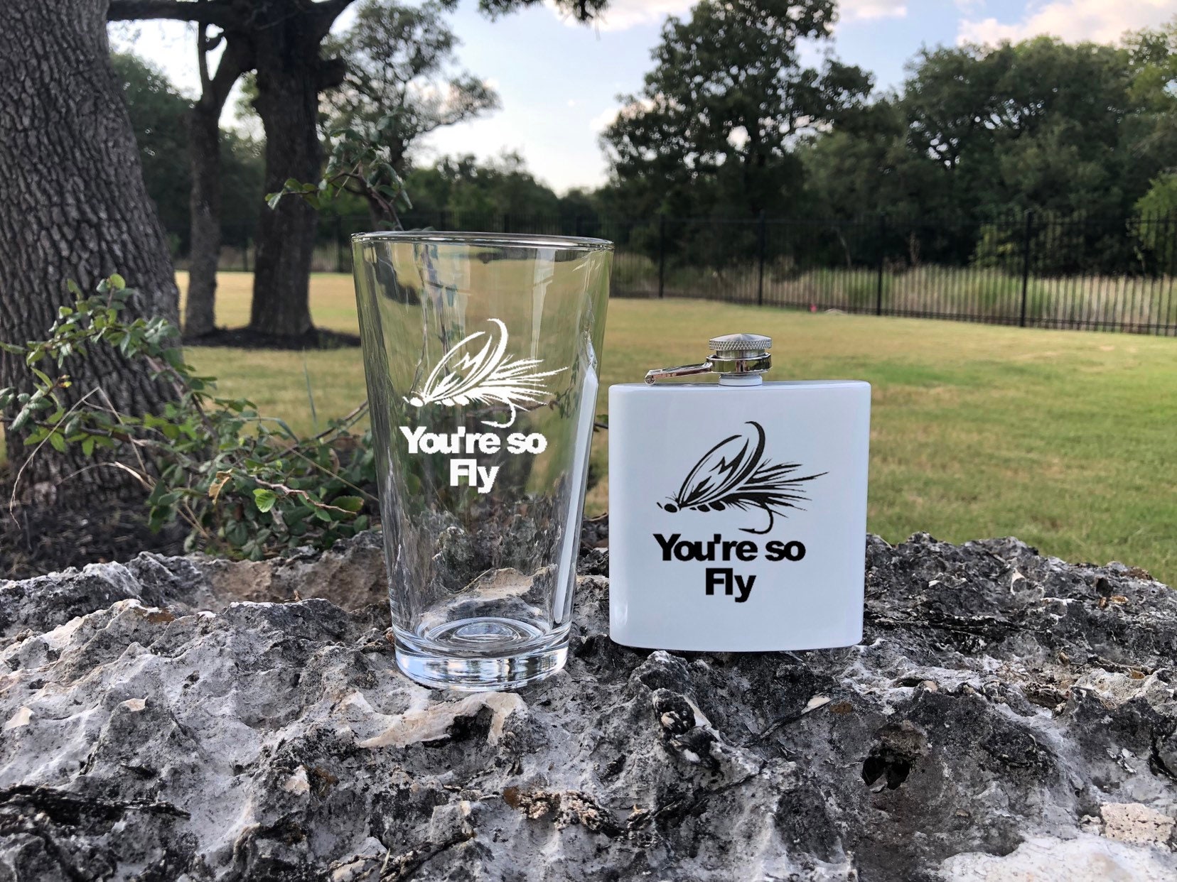 Sportsman Super Combo: Set includes both the 'You're So Fly' Glass and Flask. (Best Value)