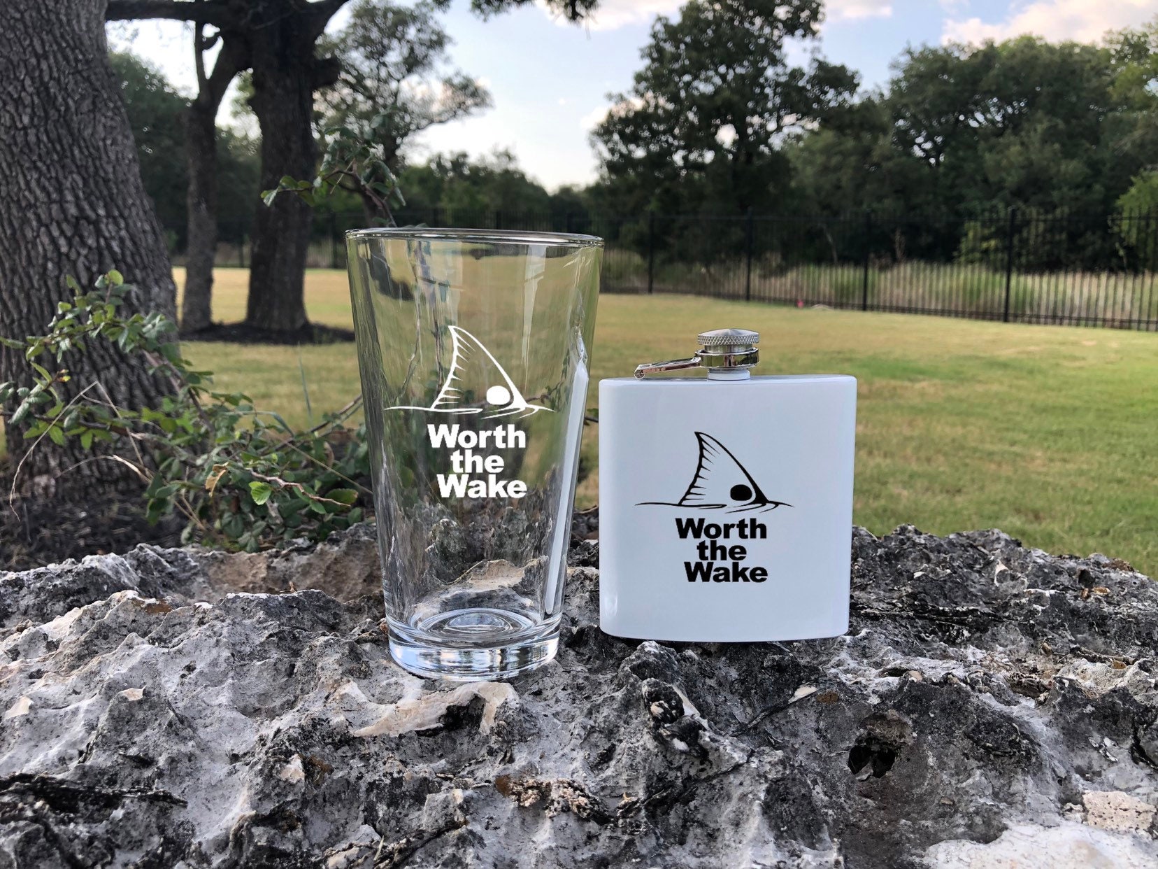 Sportsman Super Combo: Set includes both the 'Worth the Wake' Glass and Flask. (Best Value)