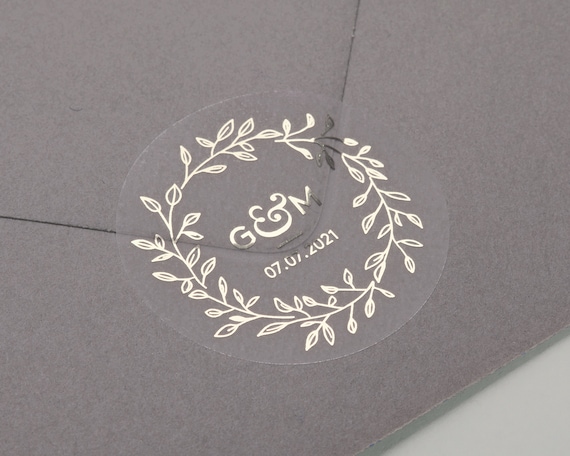 24 Personalised Floral Save The Date Wedding Birthday Stickers Seal Label 45mm