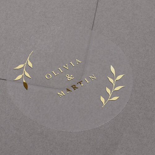 Gold Foil Wedding Favors Semi Transparent Labels Stickers Etsy