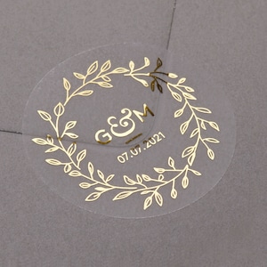 Stickers cadeaux pour mariage. Sceaux d'enveloppe de mariage en feuille d'or