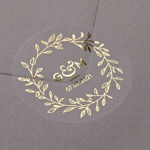 Foiled Wedding Envelope Stickers With Personalised Names. Etsy