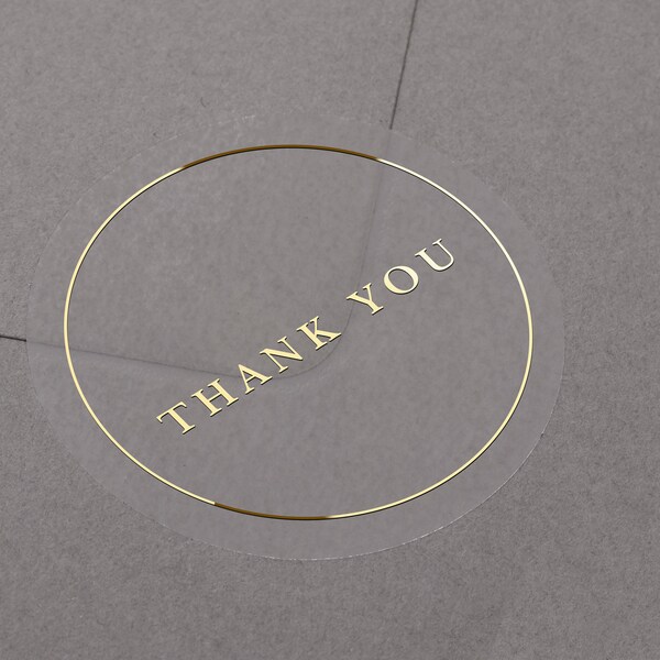Gold Thank You Stickers - Etsy
