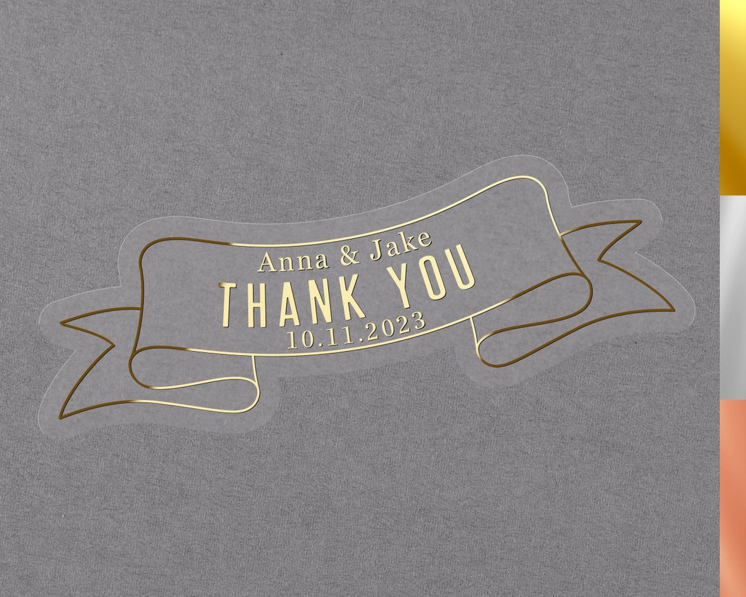 Gold Foil Wedding Thank You Stickers for Favors - Etsy