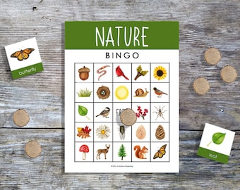 Nature Bingo | 20 Unique Game Cards | Printable Games