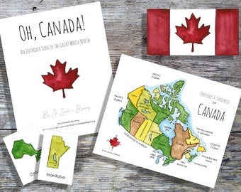 Oh Canada: An Introduction to the Great White North | Homeschool Printable | Geography | 3-Part Cards