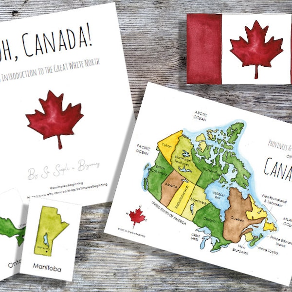 Oh Canada: An Introduction to the Great White North | Homeschool Printable | Geography | 3-Part Cards