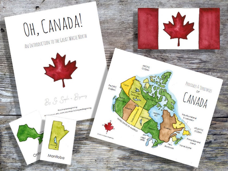 Oh Canada: An Introduction to the Great White North Homeschool Printable Geography 3-Part Cards image 1