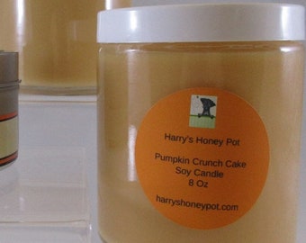 Pumpkin Crunch Cake 8 oz pot en verre parfumé bougie de soja naturel mèche de coton mèche de relaxation méditation romantique bas cadeau de farce Noel