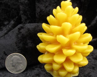 Small Pine Cone Beeswax Candle 100% pure beeswax from my hives Pinecone long lasting clean dripless smokeless  hypoallergenic all natural