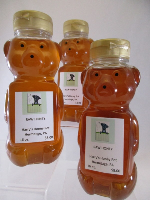 Raw Honey Local Unfiltered 1 Pound Jar Produced in Western Etsy