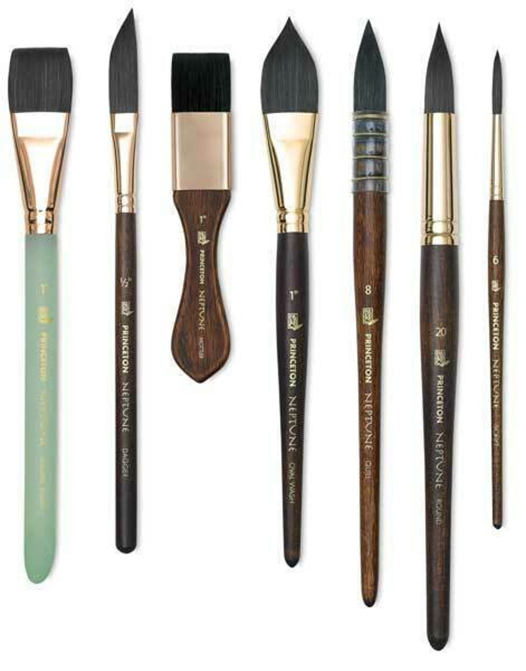 Princeton Neptune Series 4750, 4-Piece Synthetic Squirrel Watercolor Paint  Brush Set A/B, Aquarelle, Oval