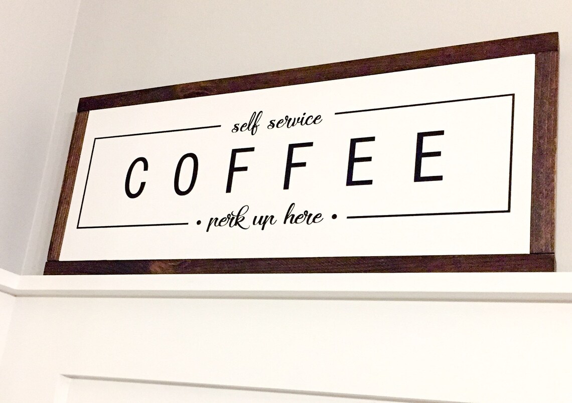 Coffee Self Service Wooden Sign Etsy
