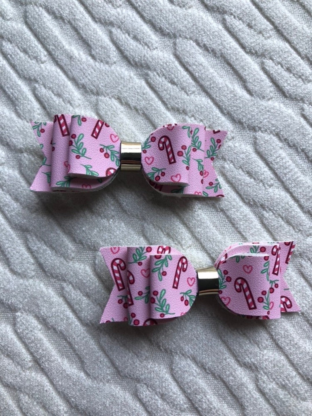 Pink Candy Canes Piggies Set Forest Green Faux Leather Etsy