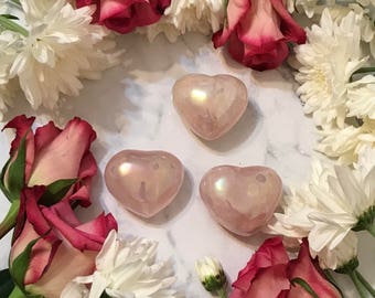 Small angel aura rose quartz heats
