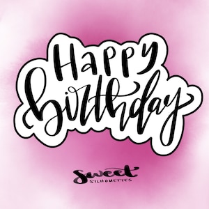 Happy Birthday Lettering Plaque Cookie Cutter