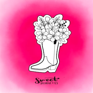 Floral Cowboy Boot Cookie Cutter