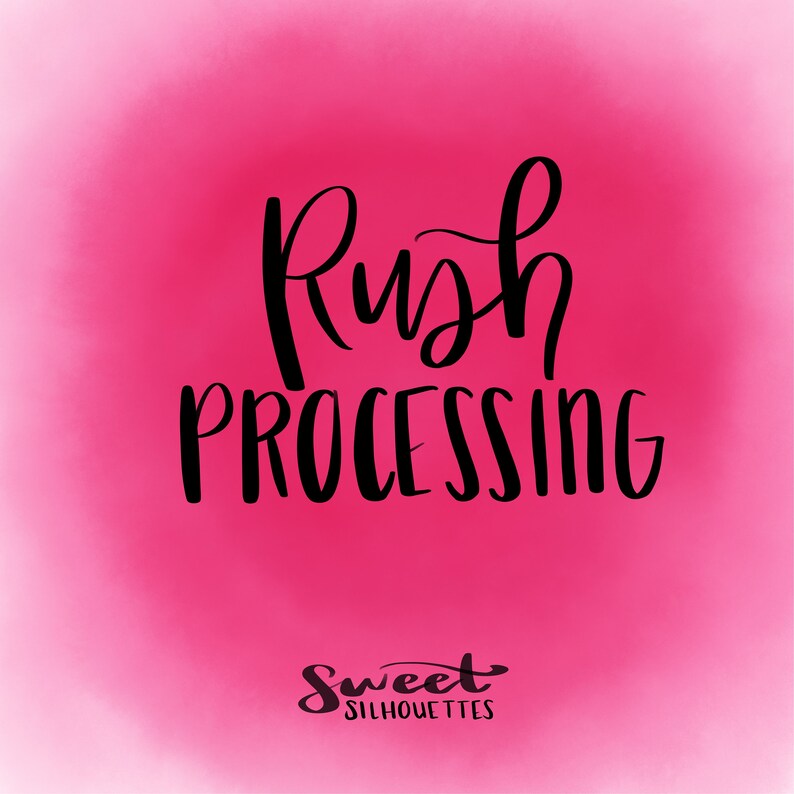 Puede incluir: Fondo rosa con texto negro que dice "Rush Processing" y un texto negro m&aacute;s peque&ntilde;o que dice "Sweet Silhouettes".