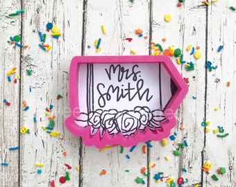 Floral Pencil Cookie Cutter