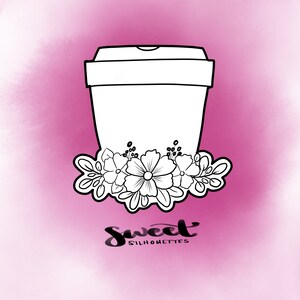 Floral Coffee Cup Cookie Cutter