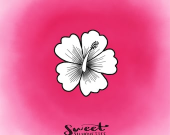 Emporte-pièce Fleur D'hibiscus Imprimé 3D - PLA Blanc, 8 X 7,4 X 1 Cm