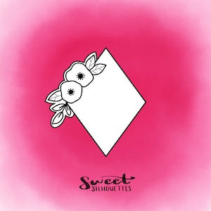 Floral Diamond Plaque Cookie Cutter