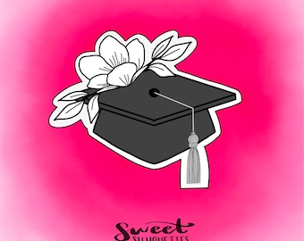 Floral Graduation Hat Cookie Cutter