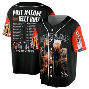 Camiseta de béisbol Jelly Roll de Post Malone, camiseta de concierto Jelly Roll