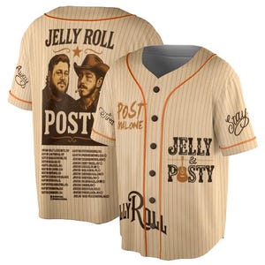 Camiseta de béisbol vintage de Post Malone y Jerry Roll, camiseta de rap de Malone, camiseta del F1 Trillion Tour, rapero Posty