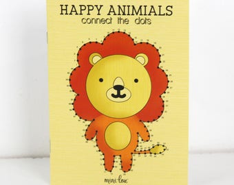 Happy Animals Connect the Dots Coloring Book